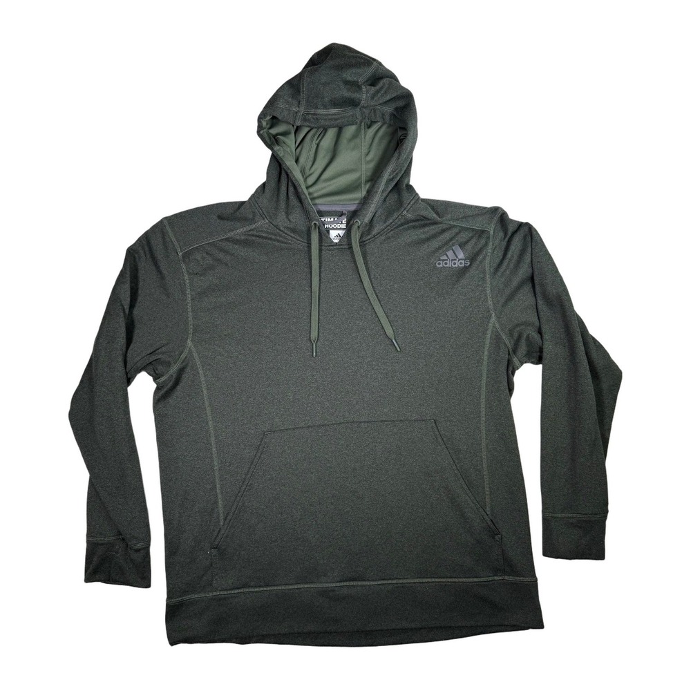 Adidas XL Ultimate Hoodie Olive Green ClimaWarm Athletic Pullover Mens